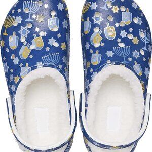 Crocs Unisex-Adult Classic Hanukkah Pattern Fully Lined Shoes (M 7/W 9) NWT